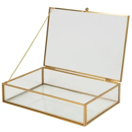 Home Details Vintage-Style Glass Keepsake Box in Gold | Walmart (US)