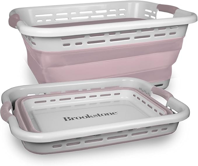BROOKSTONE, 1 UNIT, 42L Large Capacity 24" Collapsible Laundry Basket, Comfort Grip Handles, Smar... | Amazon (US)