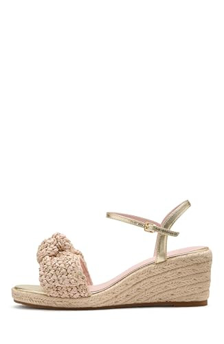 kate spade new york Leandra Wedge Sandal, Natural/Pale Gold, 6 | Amazon (US)