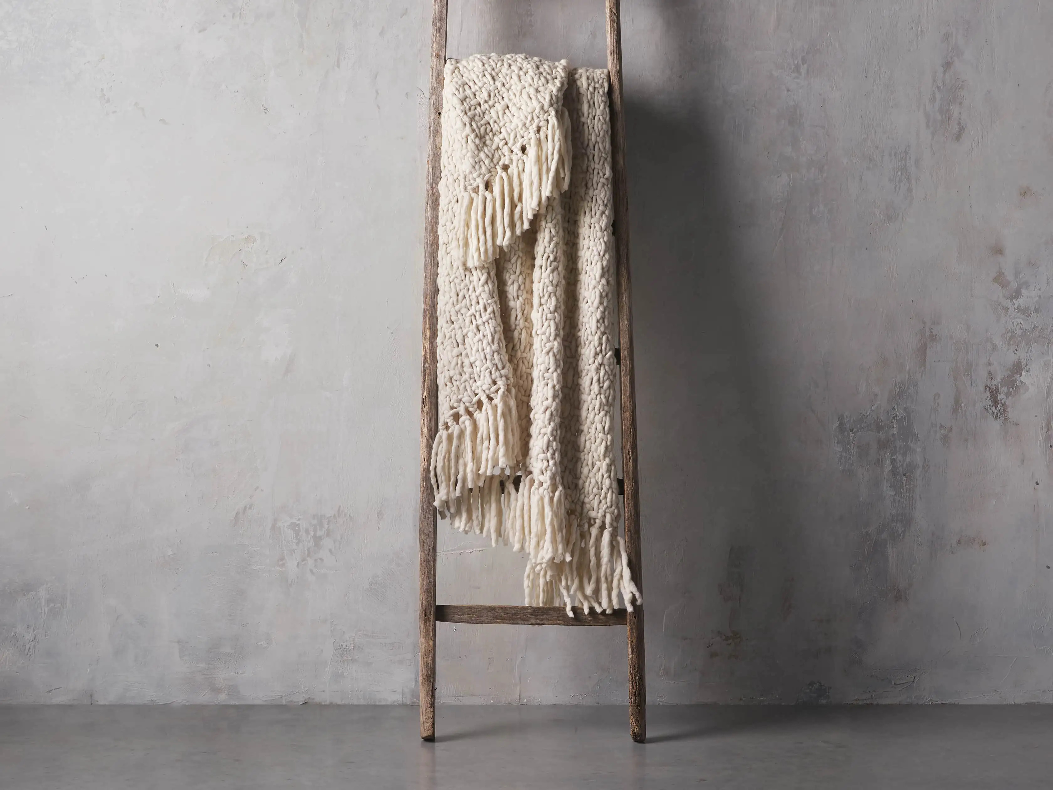 Chunky Knit Ivory Throw | Arhaus