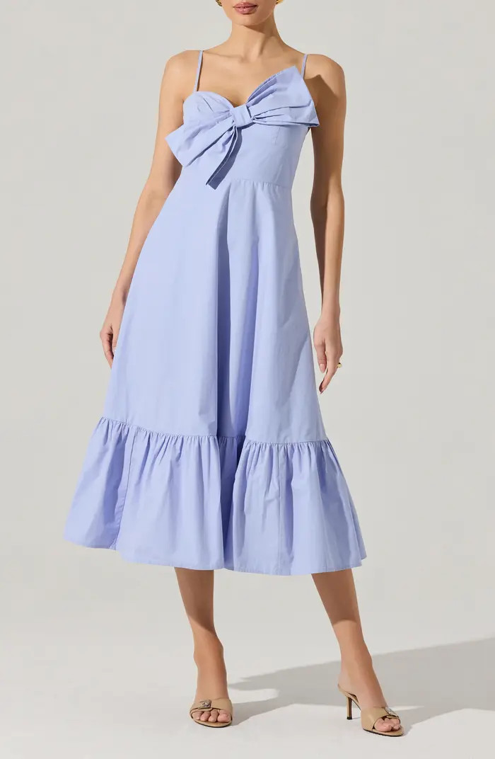 ASTR the Label Twisted Bow Detail Cotton Dress | Nordstrom | Nordstrom