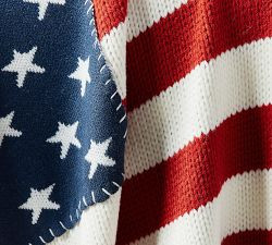 Americana Cable Knit Throw | Pottery Barn (US)