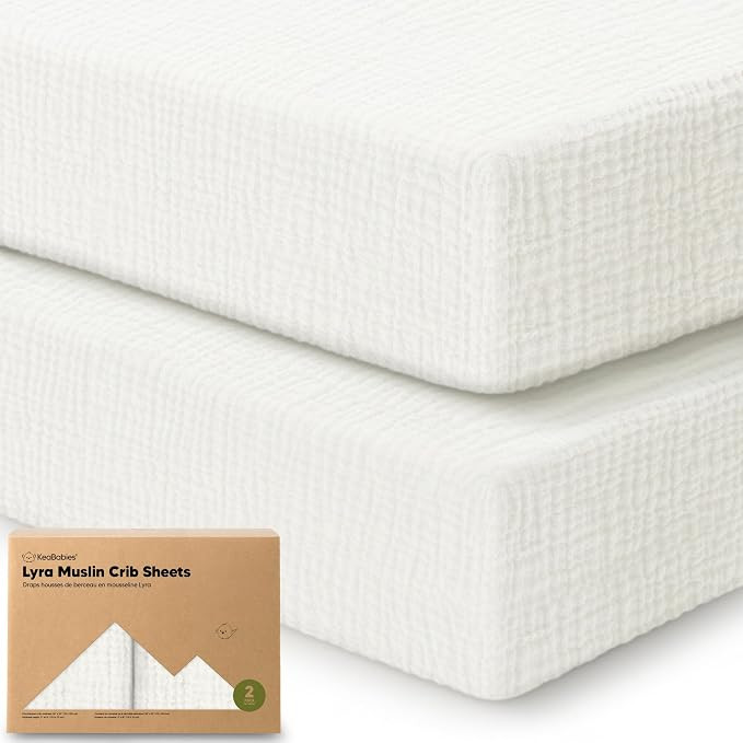 KeaBabies 2-Pack Muslin Crib Sheets for Boys, Girls - 100% Organic Cotton Fitted Baby Crib Mattre... | Amazon (US)