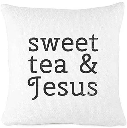 Bonnie Jeans Homestead Prints Farmhouse Throw Pillow - Sweet Tea and Jesus Pillow Cover - Home De... | Walmart (US)