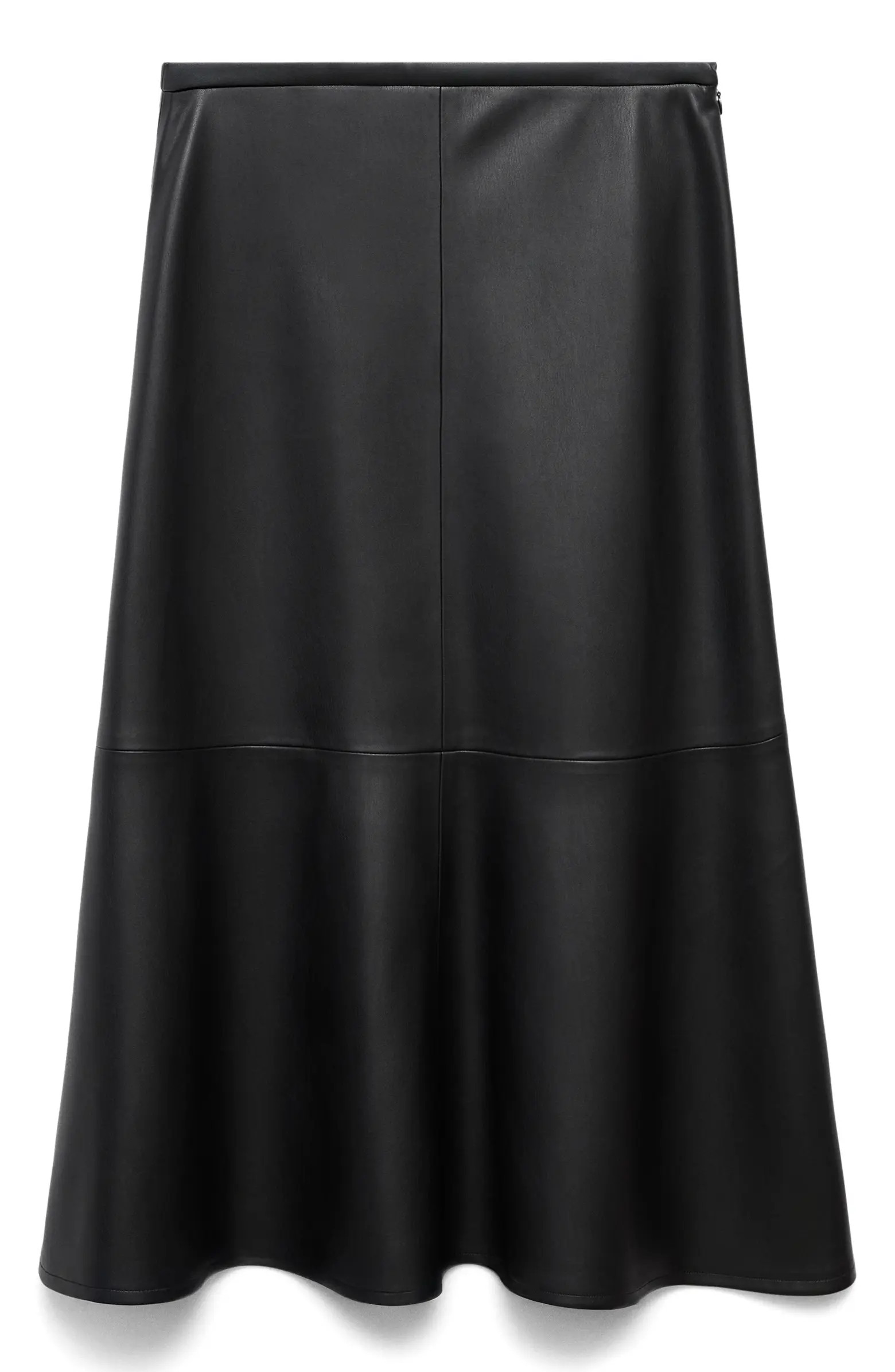 MANGO Paris Faux Leather A-Line Midi Skirt | Nordstrom | Nordstrom