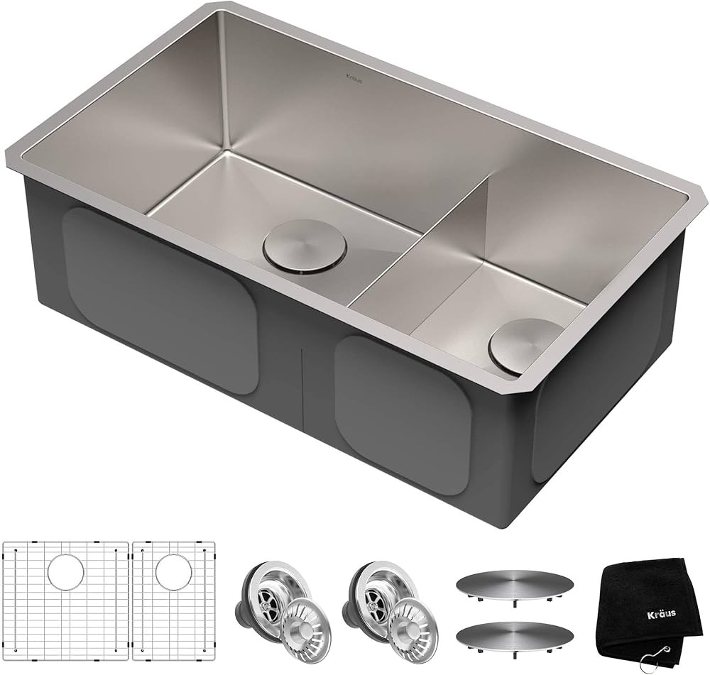 Kraus KHU103-32 Standart PRO 32 inch 16 Gauge Undermount 60/40 Stainless Steel Set (8 Item Bundle... | Amazon (CA)