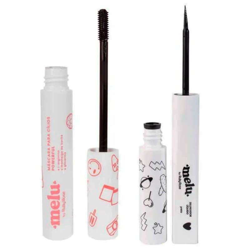 Kit Máscara para Cílios Powerful e Delineador Melu by Ruby Rose | 2 Produtos | Beleza Na Web (BR)