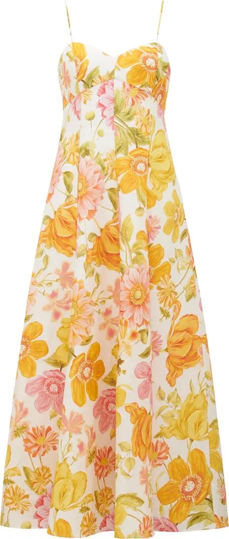 Ever New Vayda Floral Linen Blend A-Line Dress | Nordstrom | Nordstrom