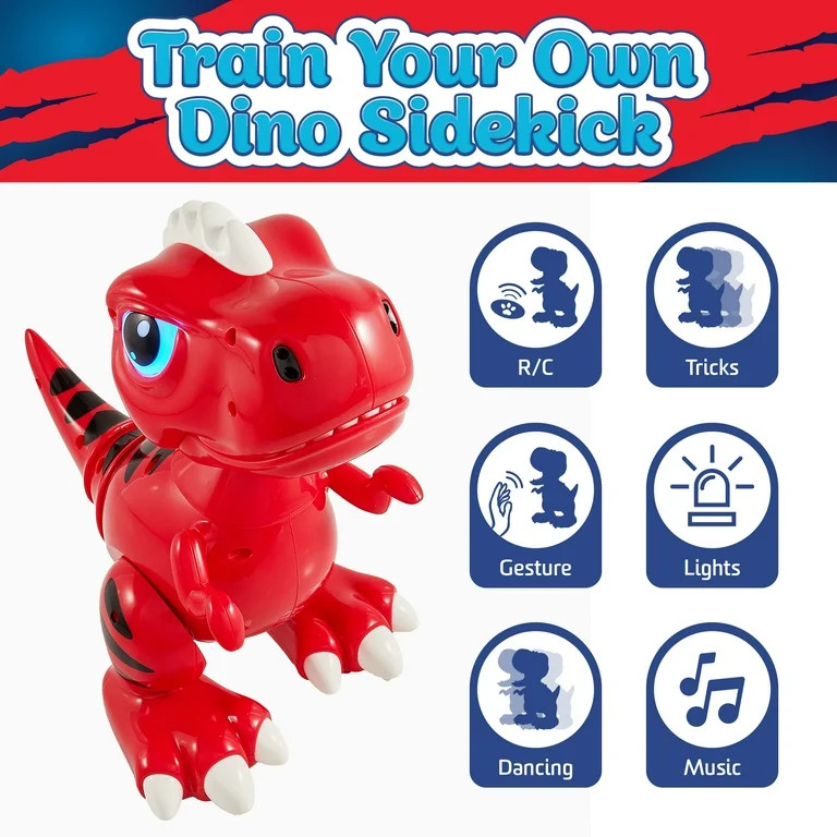 USA Toyz Robo Pets T-Rex Dinosaur, RC Hand Gestures, LED Eyes Dino Toys for Kids Ages 3+ (Red) | Walmart (US)