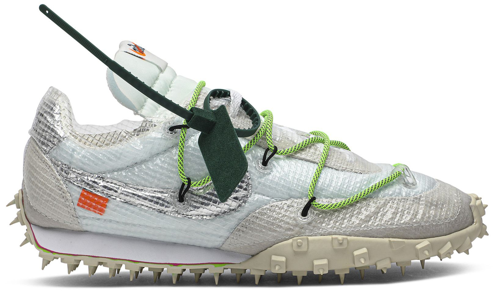 Off-White x Wmns Waffle Racer 'Electric Green' | GOAT