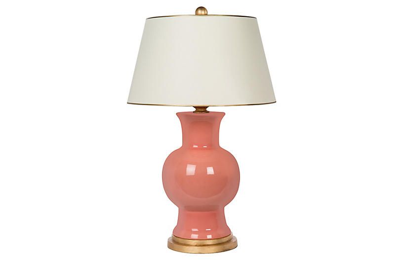 Juliette Table Lamp, Coral/Gold | One Kings Lane