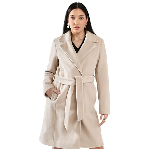 Vince Camuto Trench Coat for Women - Winter Dressy Wool Coats for Women can double as Dress Coat - Warm Peacoat, Soft Beige - Small | Amazon (US)