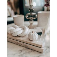 White Pumpkin Autumn Ornament Gold & White | Etsy (US)