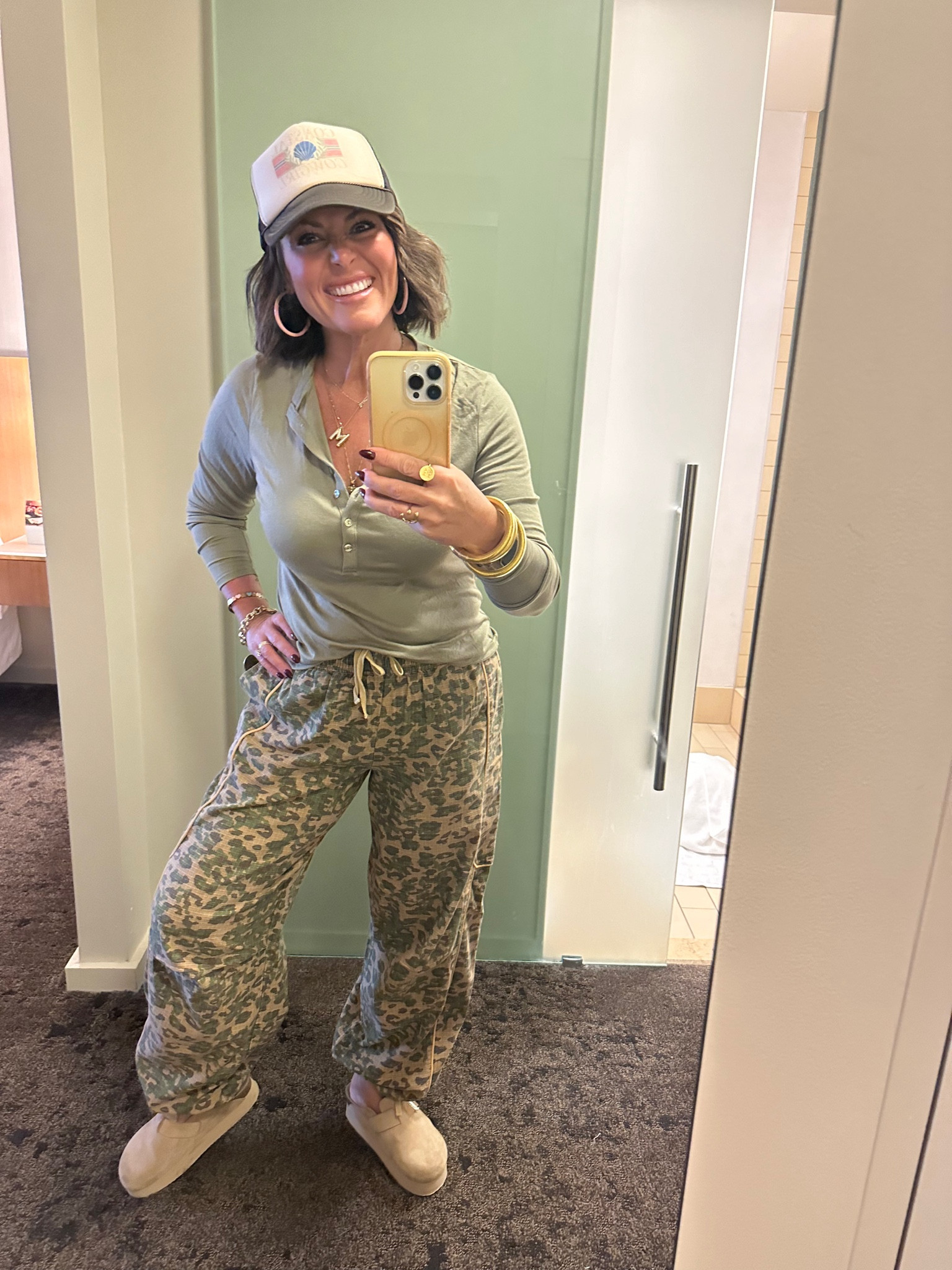 The perfect cute, comfy combo for a travel day outfit! 🤎 #ootd

Longsleeve Tshirt: Med
Leopard Camo Pants: Small

#LTKOver40 #LTKFindsUnder100 #LTKTravel