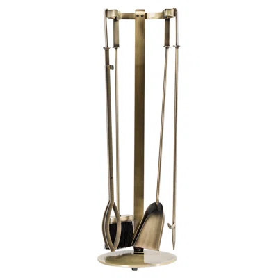 Modern Ember Knoll Fireplace Tool Set - Includes Brush, Shovel, Fire Poker, Tongs, and Stand - Steel | Wayfair North America
