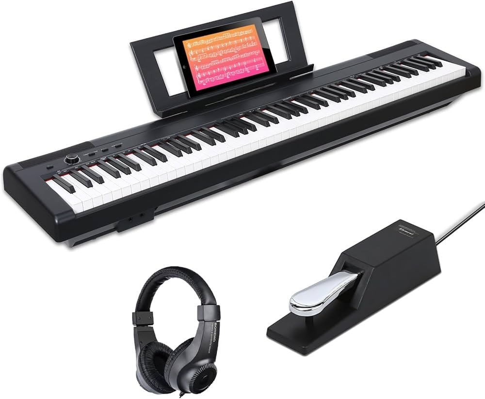 AODSK Weighted Piano 88-Key Beginner Digital Piano,Full Size Weighted keyboard with Hammer Action... | Amazon (US)