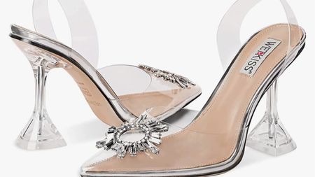 The perfect cinderella high heels. Plastic clear sling backs. Perfect for a wedding or formal event. 

Size up a half size. 

#LTKFind #LTKunder100 #LTKwedding