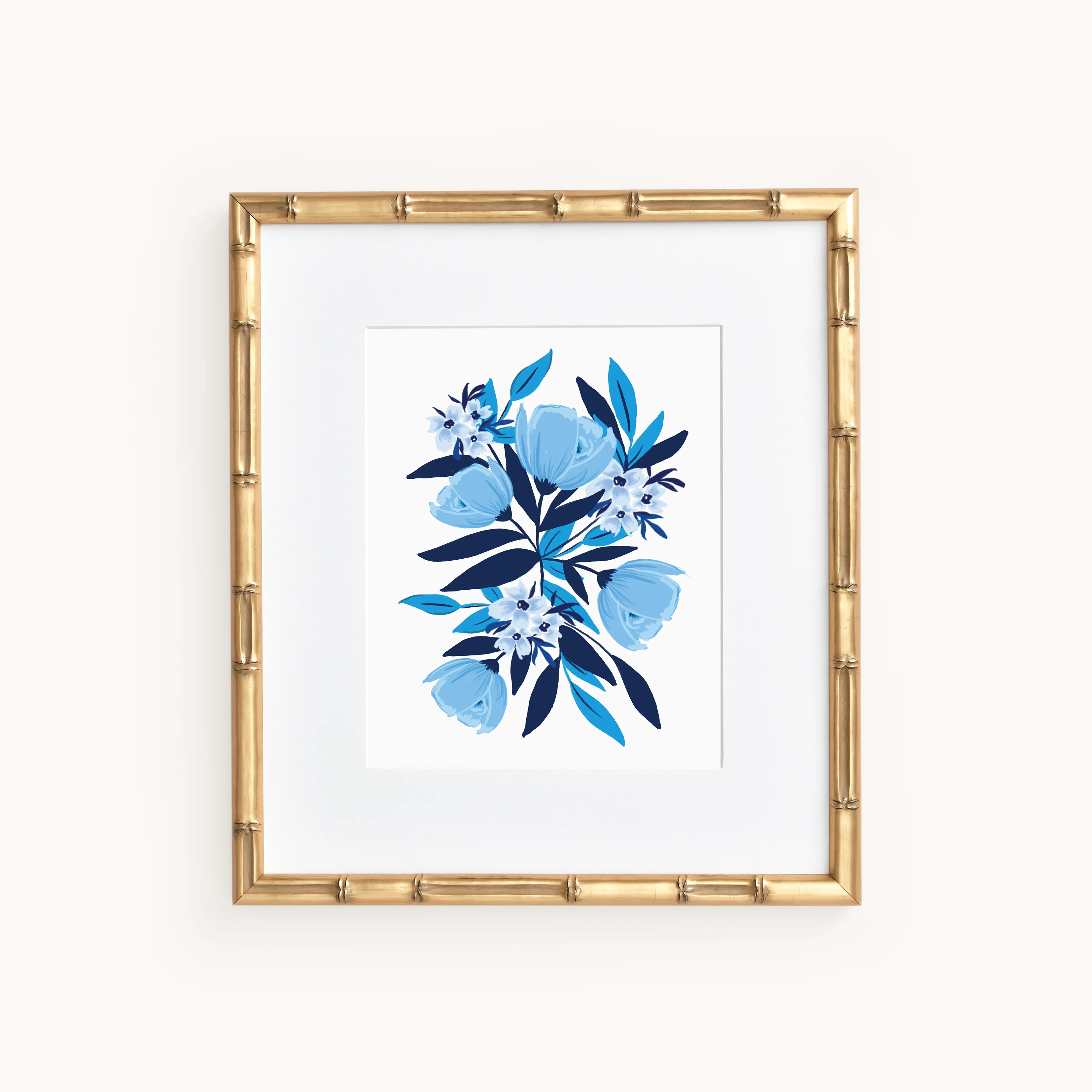 Art Print, Blue Blooms | Simplified
