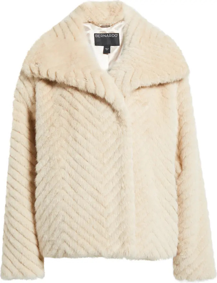 Chevron Quilted Faux Fur Jacket | Nordstrom