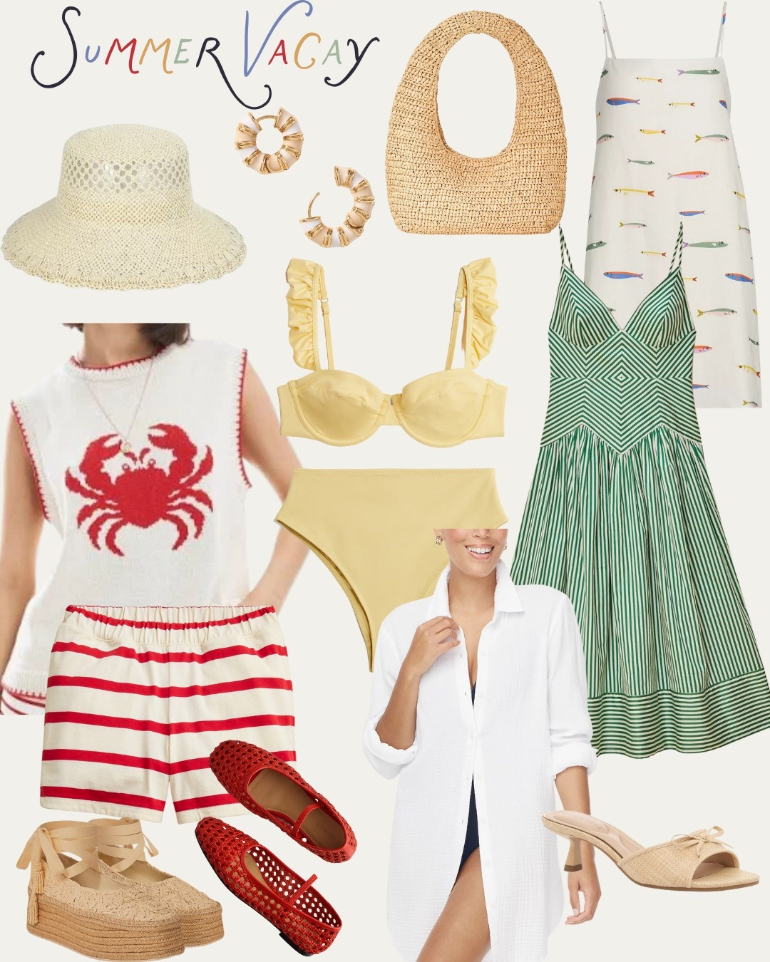 Summer vacay mood: packed and polished.
This high-low mix has everything you need for a dreamy coastal getaway—from playful prints and woven textures to timeless stripes and swim. The crab sweater? Obsessed. The striped dress? A forever favorite.

Ready to romanticize your vacation wardrobe?

#CoastalStyle #SummerCapsule #GrandmillennialVibes #ChicPackingList #HighLowStyle #VacationOutfitInspo #EffortlessStyle #ClassicWithATwist #BeachReady



#LTKSaleAlert #LTKSwim #LTKSeasonal