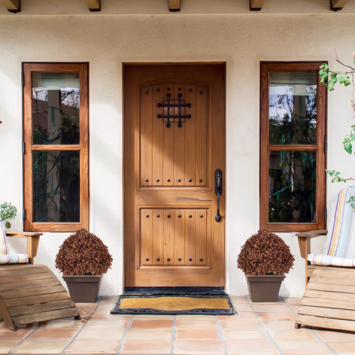 24" Artificial Fall Autumn Outdoor Topiary Ball Tree Potted Plants (Set of 2) | Wayfair North America