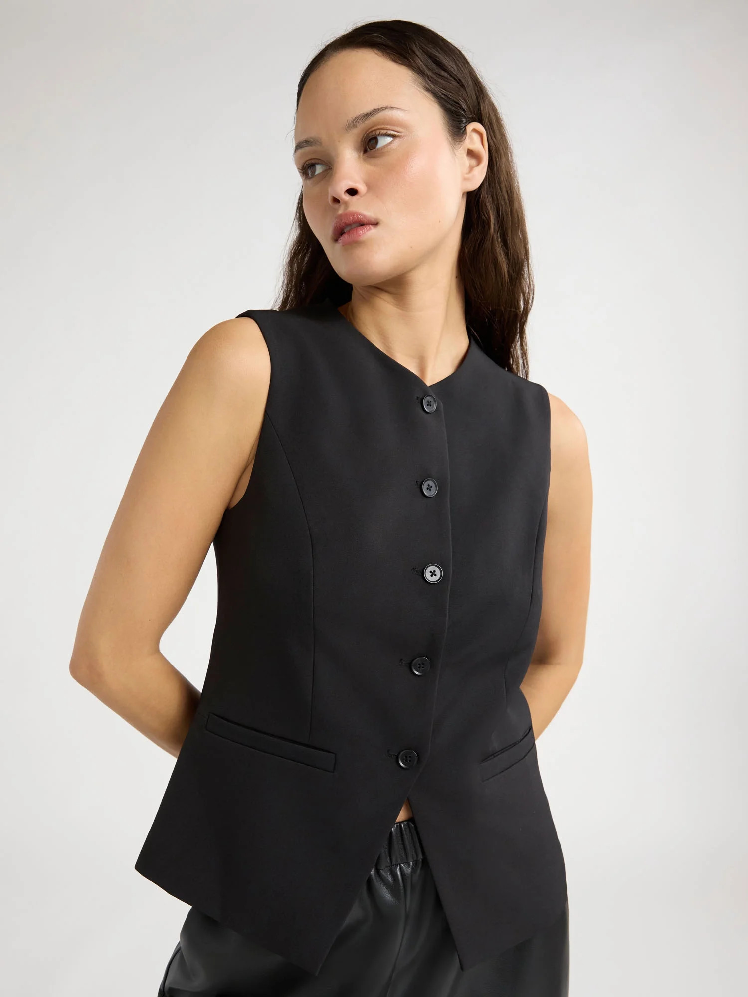 Scoop Women's Tailored Longline Crepe Vest, Sizes XS-XXL | Walmart (US)