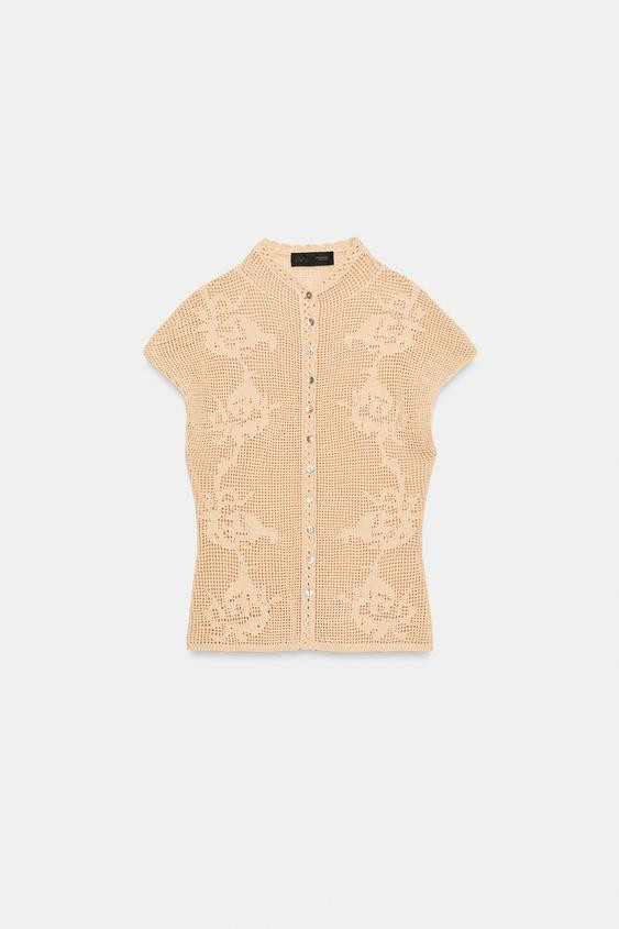 CROCHET FLORAL TOP | Zara US