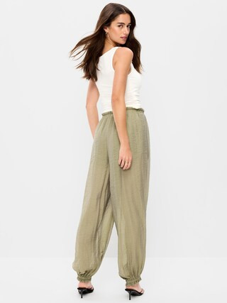 High-Waisted Chiffon Harem Pants | Old Navy (US)