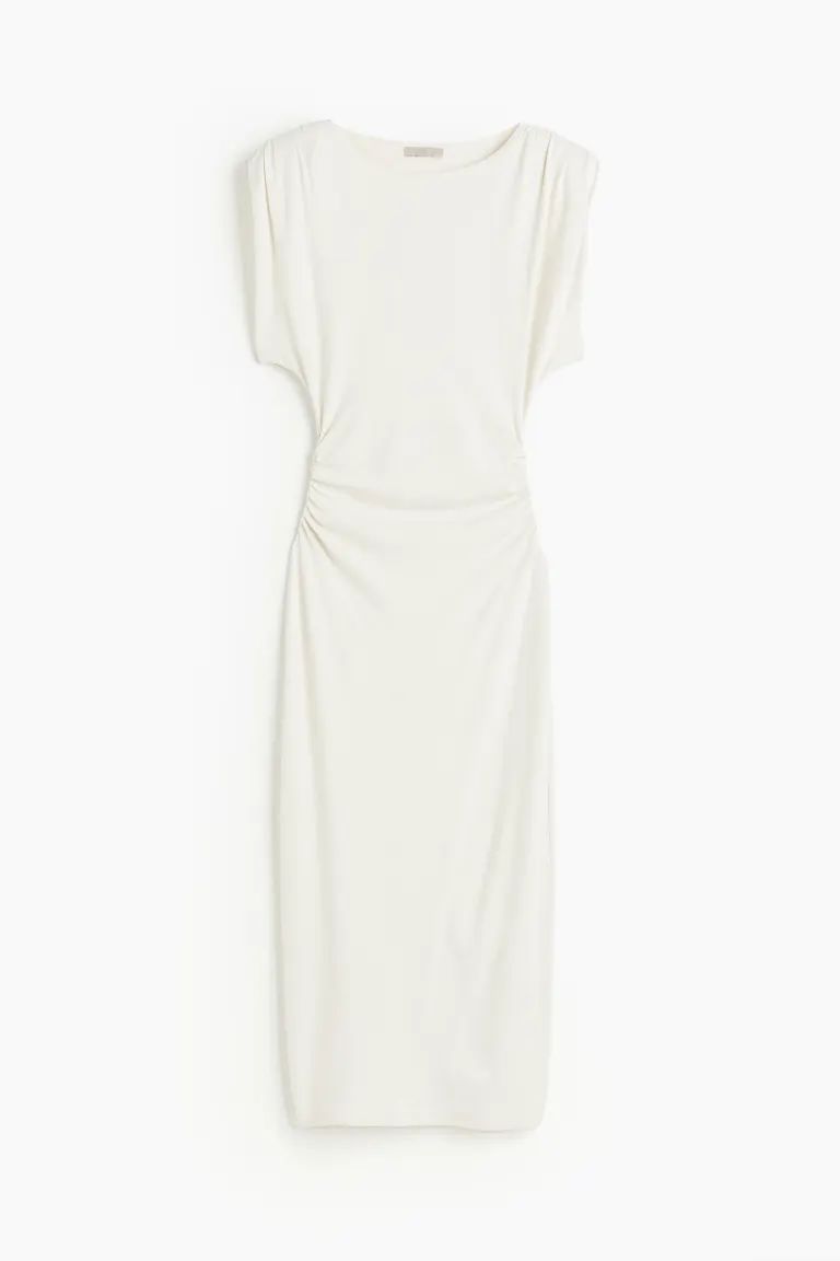Shoulder-pad Dress - Cream - Ladies | H&M US | H&M (US + CA)