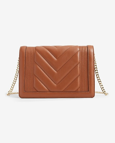 Quilted Faux Leather Crossbody | Express