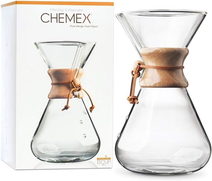 CHEMEX Pour-Over Glass Coffeemaker - Hand Blown Series - 13-Cup | Amazon (US)