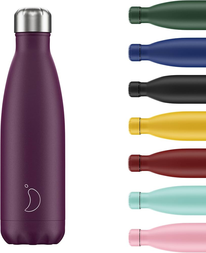 Chilly's Water Bottle - Stainless Steel and Reusable - Leak Proof, Sweat Free - Matte Purple - 50... | Amazon (UK)