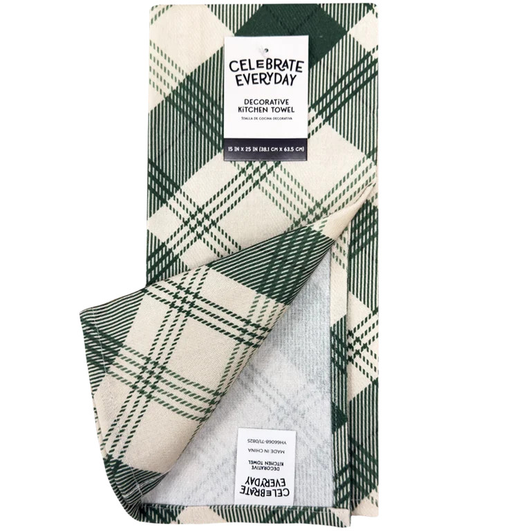 Green Flannel Decorative Kitchen Towel | Walmart (US)