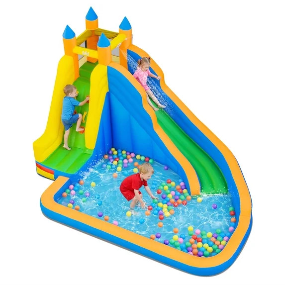 Costway Inflatable Water Slide Mighty Bounce House Castle Splash Pool without Blower | Walmart (US)