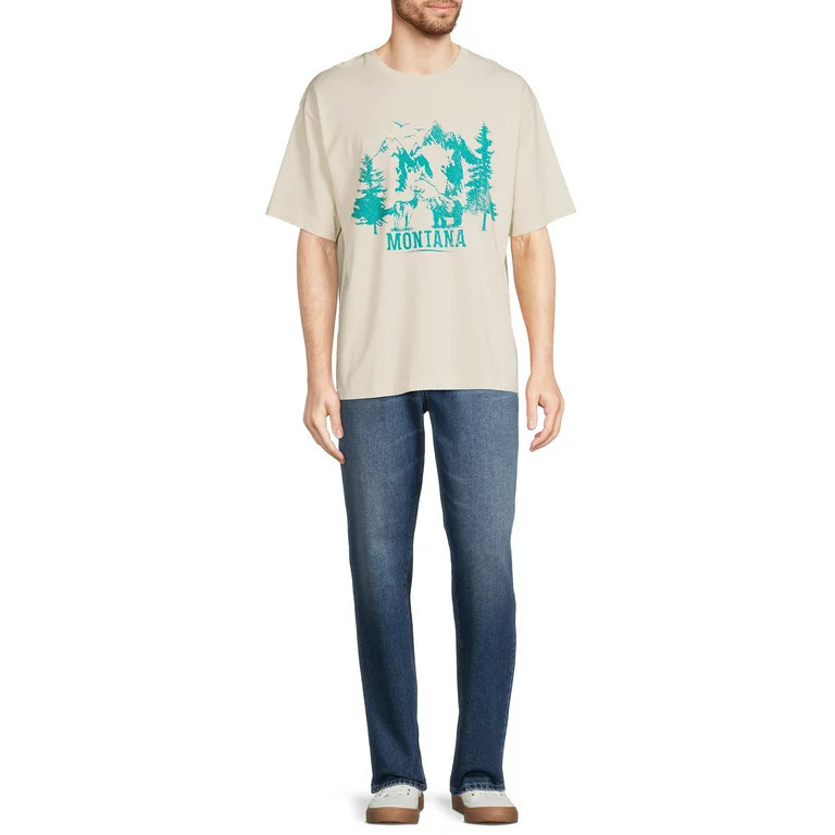 No Boundaries Men’s and Big Men’s Oversized Graphic Tee with Short Sleeves, Sizes up to 5XL | Walmart (US)