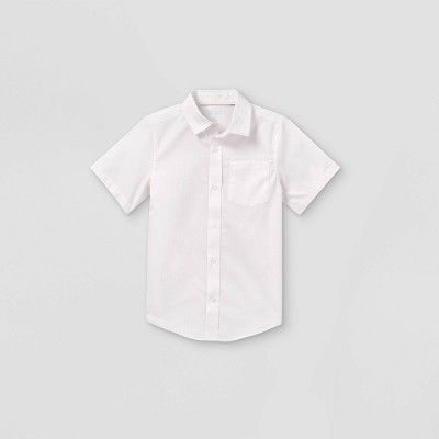 Boys' Woven Short Sleeve Button-Down Shirt - Cat & Jack™ Light Pink | Target