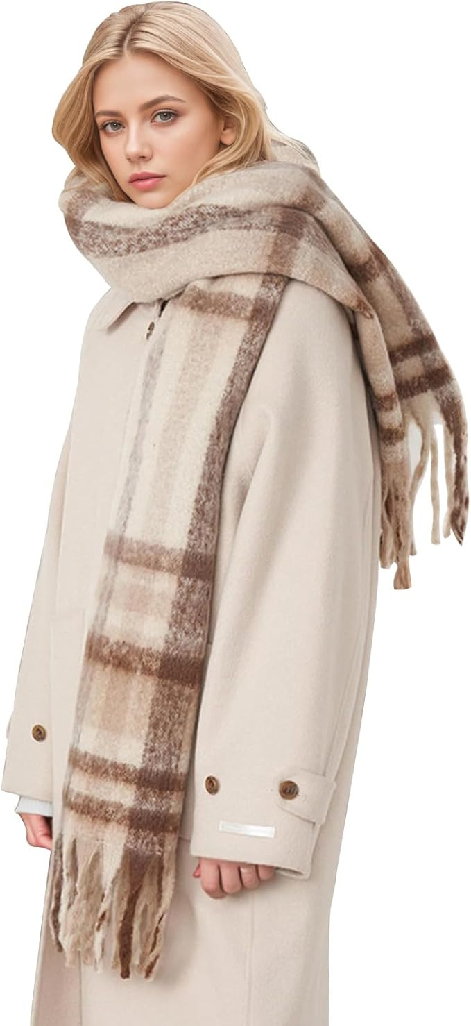 Scarf for Women Winter Warm Long Shawl Large Scarves Cold Weather Thick Blanket Scarfs Colorful P... | Amazon (US)