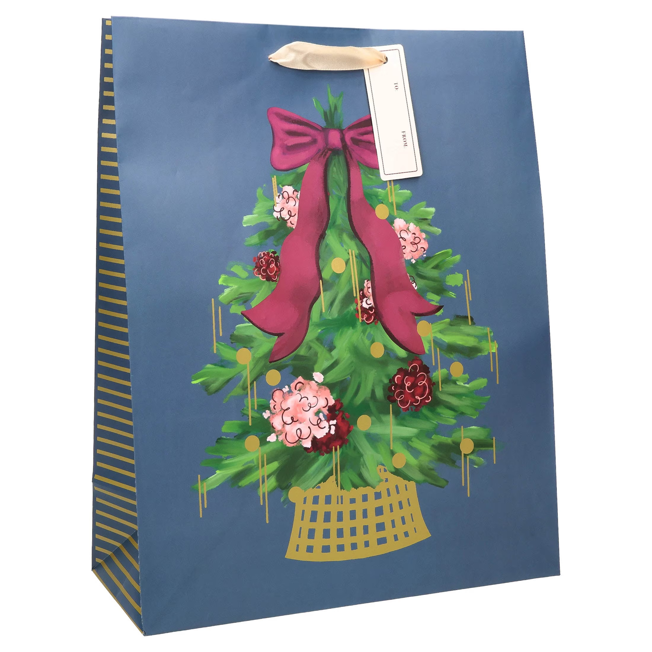 Multicolor Tree Christmas Paper Gift Bag, 10" x 4.5" x 12.75", by Holiday Time - Walmart.com | Walmart (US)