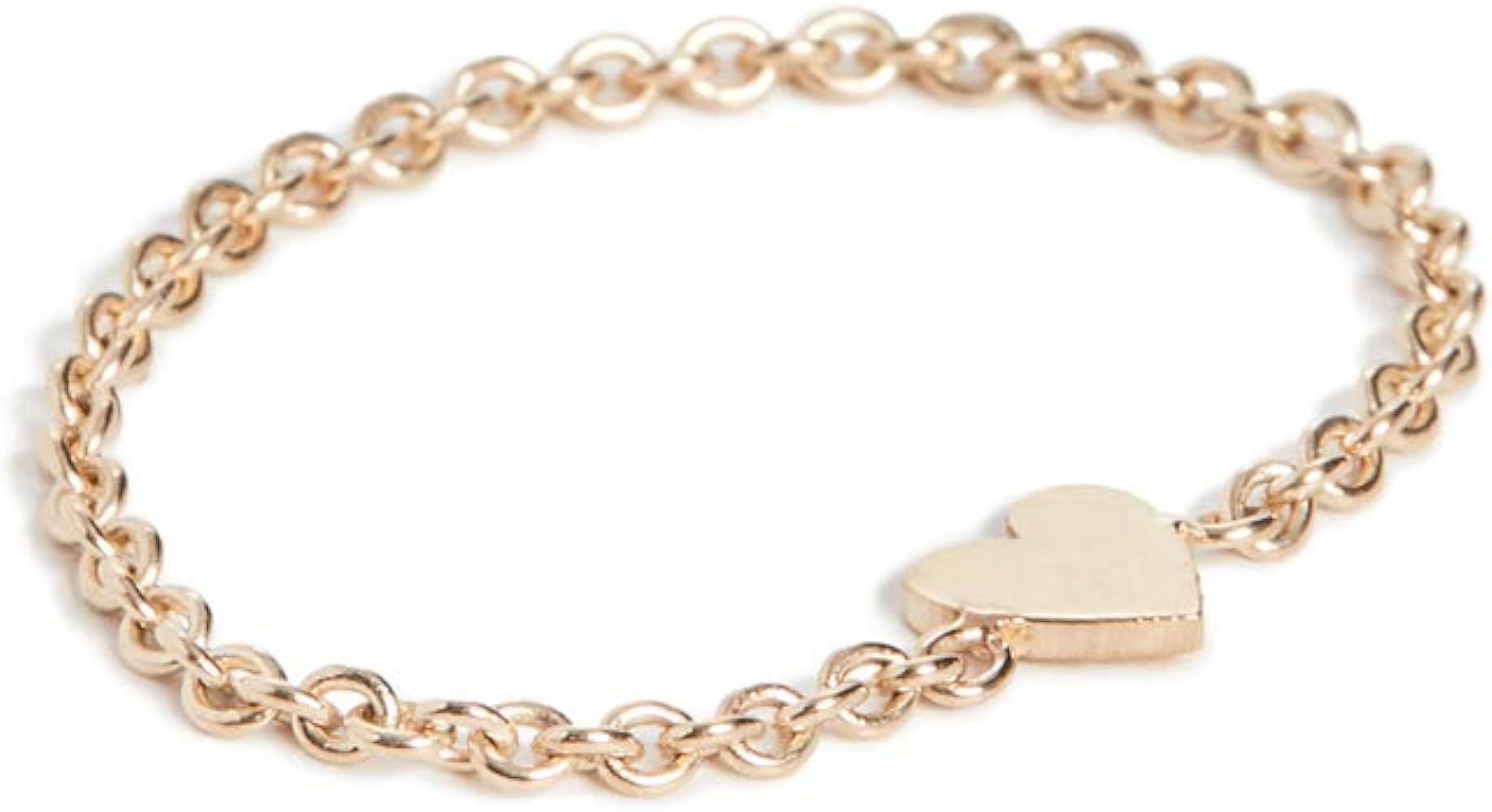 Women's 14k Gold Itty Bitty Heart Chain Ring | Amazon (US)
