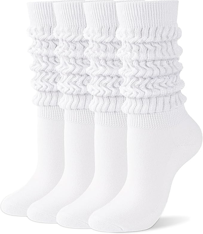 HONGTEYA Slouchy Socks for Women, Knee High Boot Socks Scrunch Leg Warmers, Soft Cozy Valentines ... | Amazon (US)