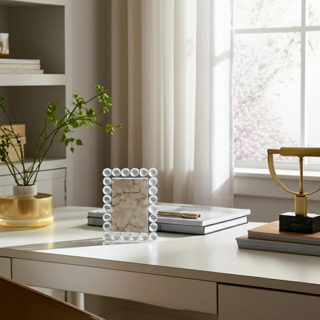 Crystal Frame With Glam Spherical Border Design | Wayfair North America