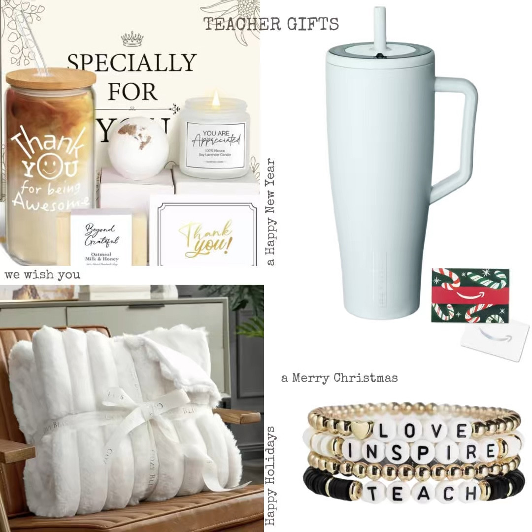 Teacher Christmas Gift Ideas! 

Teacher appreciation | teacher gift guide | gifts for her | last minute gifts | gifts under $40 | thank-you gifts | gift card | brumate | blanket | gift box 

#LTKFindsUnder50 #LTKHoliday #LTKGiftGuide