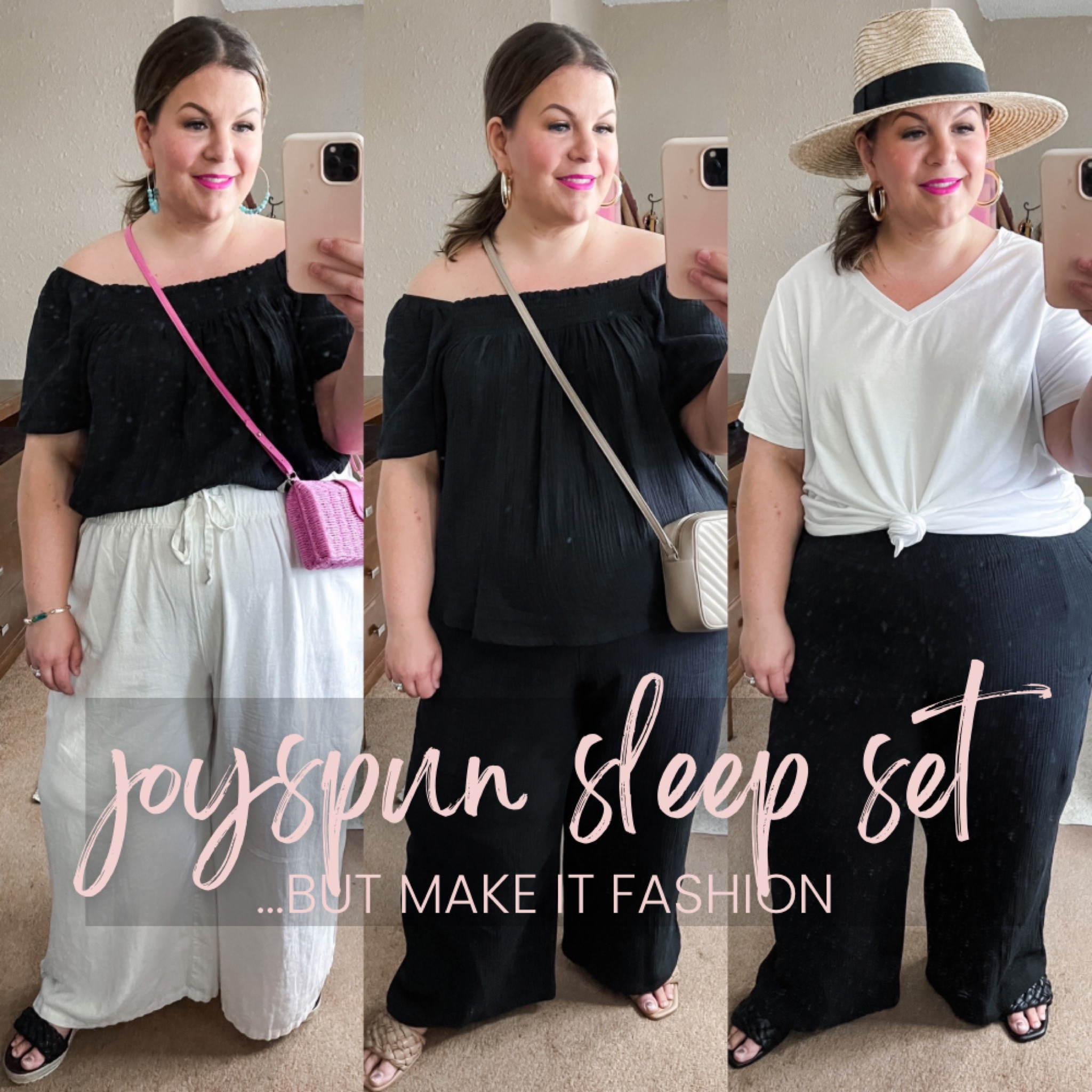 This Joyspun sleep set from Walmart is so much more than PJs or loungewear! You can totally use these as plus size pajamas, but you can style these as plus size resort wear, plus size vacation outfits, plus size swim coverups, and more! I’m wearing a 3X in both pieces and find them true to size. White linen pants and white tee are also 3X. 

#LTKunder50 #LTKcurves #LTKSeasonal