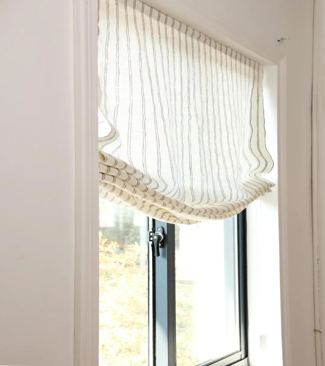 Natural Color 100% Striped Linen Roman Shade With Chain Mechanism, Window Treatment,custom Made R... | Etsy (US)