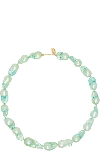 Green Host Baroque Pearl Necklace | SSENSE