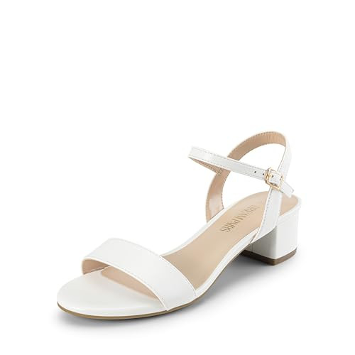 Amazon.com | DREAM PAIRS Women's Low Heels for Women Classic Open Toe Ankle Strap Block Chunky He... | Amazon (US)