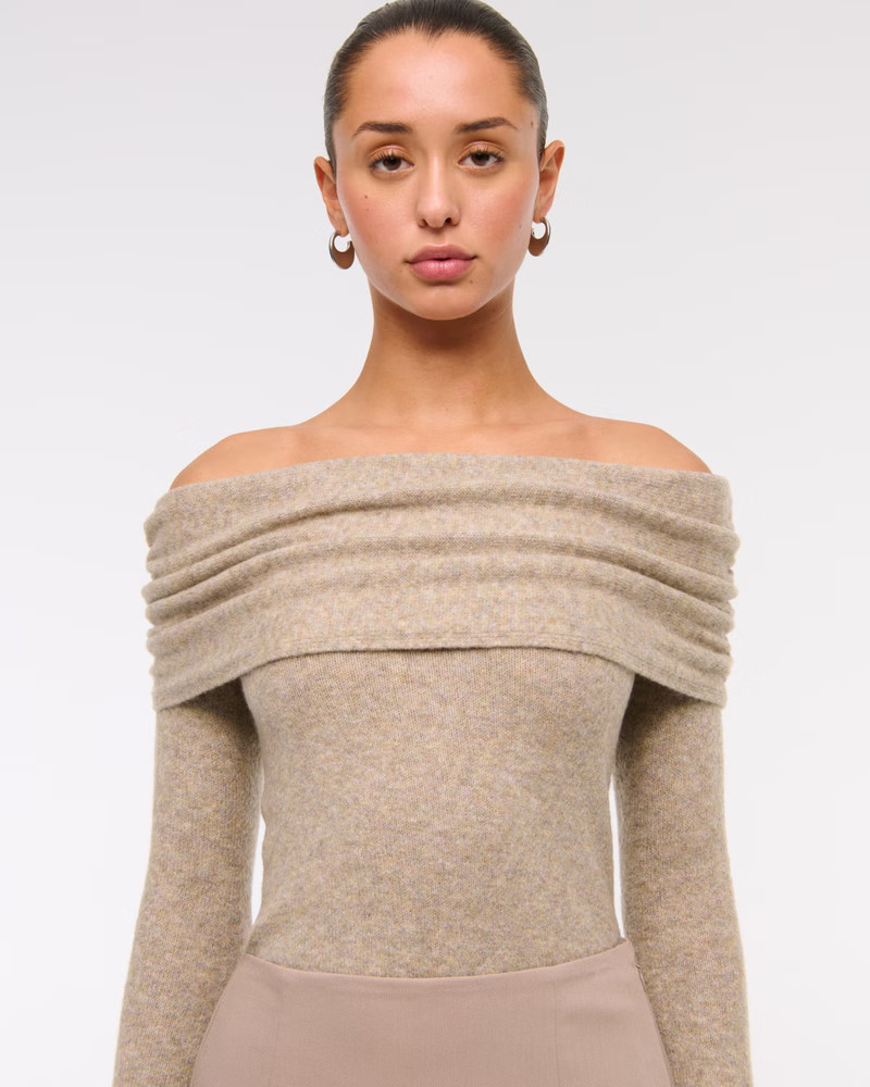 Foldover Off-The-Shoulder Sweater | Abercrombie & Fitch (US)