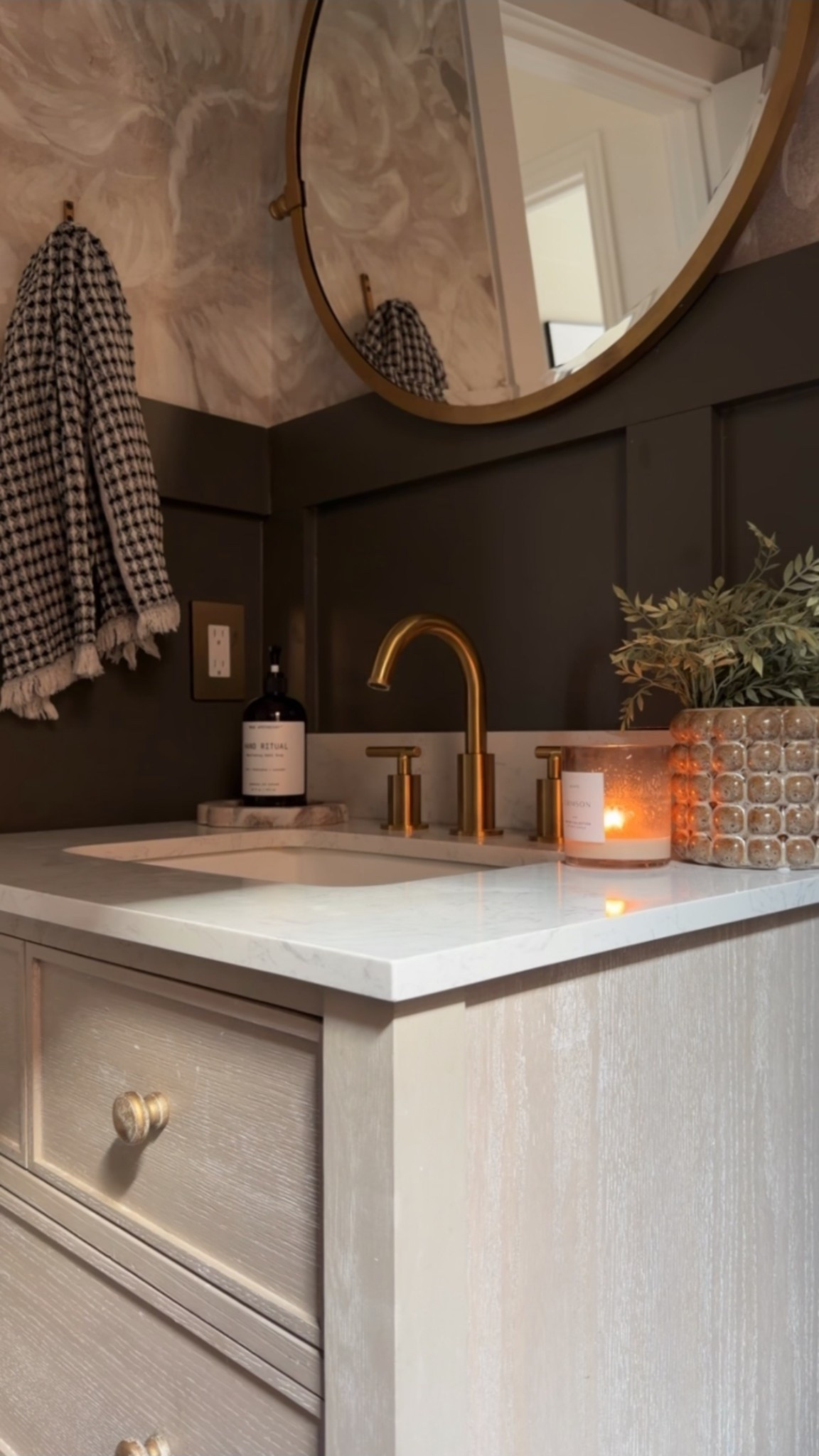 Vanity styling inspiration from my powder bath 🫧 this Lowe’s vanity is no longer sold so linking another option with the same look!  

#LTKHome