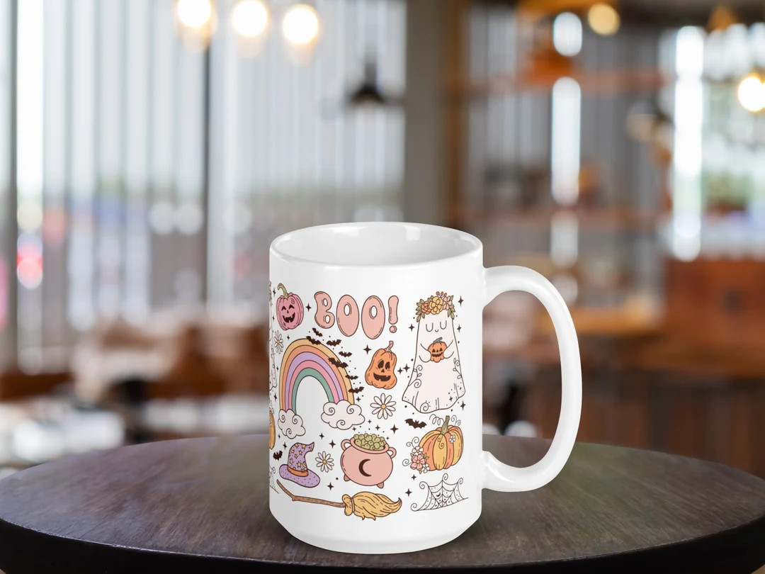 Cute Halloween Ghost Coffee Mug Boo Mug for Spooky Season - Etsy | Etsy (US)