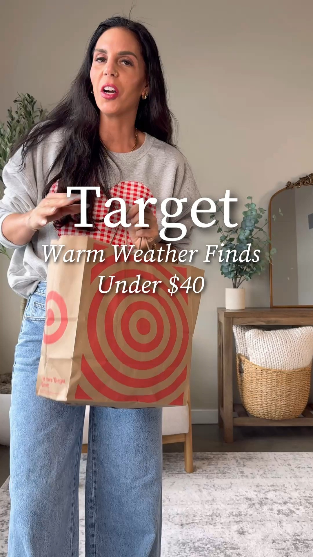 Target Swimwear, cover-up, and more under $40 
Sweatshirt- small 
Jeans- size 4 
Swimwear tops- small 
Bottoms- small 
Cover-up bottoms are a small 

#LTKSaleAlert #LTKSwim #LTKU

#LTKWatchNow